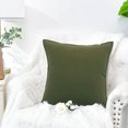thumbnail image 5 of 2pcs comfortable washed cotton solid color pressed edge Hold Pillowcase simple atmospheric pillowcase - Moss green, 5 of 5