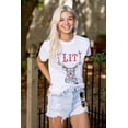 thumbnail image 3 of Funny Christmas Hipster Reindeer Lit Plus Size Crewneck Graphic Tee Shirt Brisco Brands 3X, 3 of 5