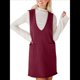 thumbnail image 2 of Vestido Corto de Punto Liso Sin Mangas con Cuello en V y Bolsillos para Mujer Vino Tinto L, 2 of 10