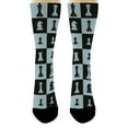 thumbnail image 4 of ThisWear Nerdy Gifts for Chess Players Blue Chess Board Socks Nerd Accessories 1-Pair Novelty Crew Socks, 4 of 5