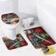 thumbnail image 4 of Juego de 4 cortinas de ducha Ninjago con alfombrillas antideslizantes, tapa de inodoro y alfombrilla de baño, cortina de ducha impermeable con decoración de dibujos animados para baño con 12 ganchos,, 4 of 8