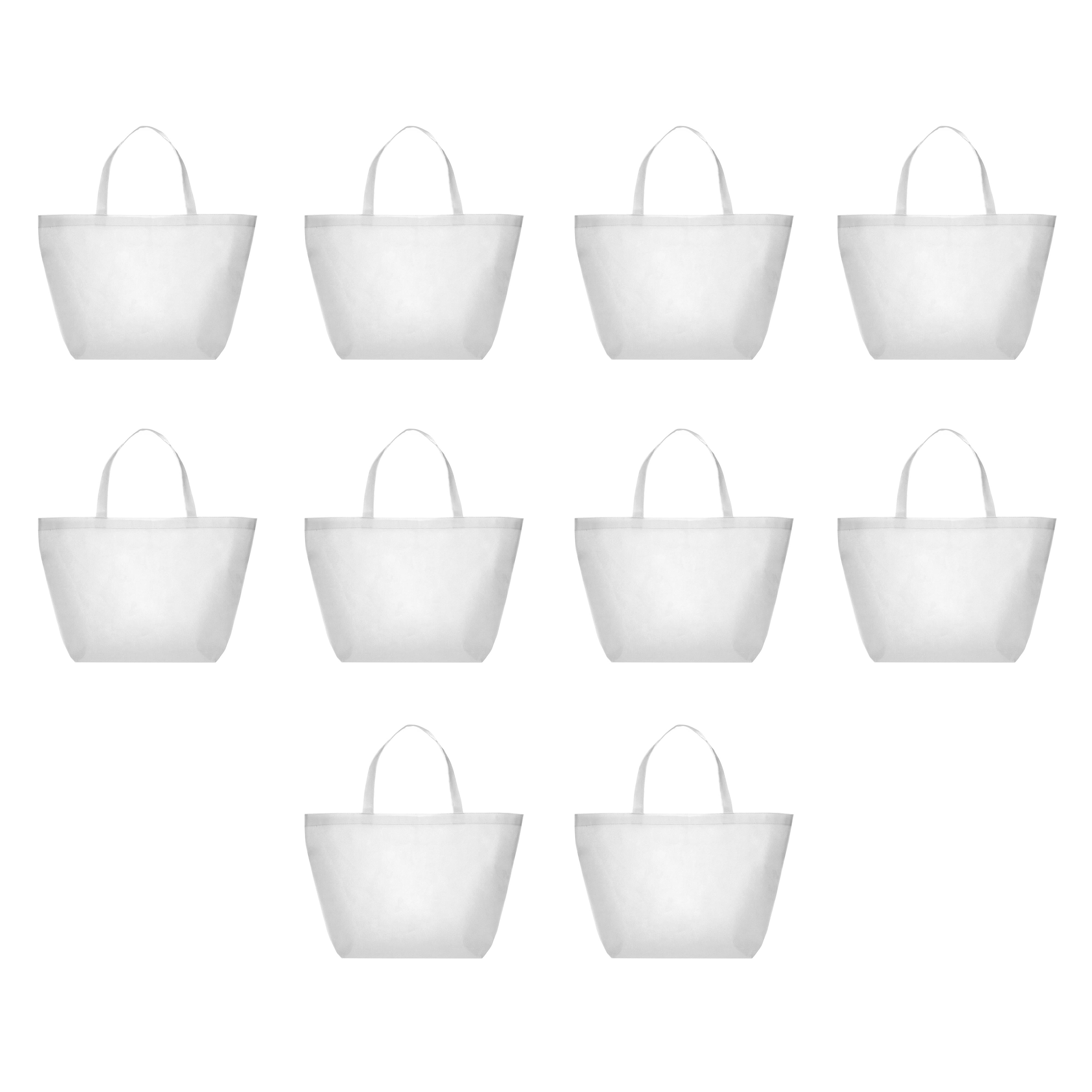 Southern Style Grocery Tote Bags Set of 10, Bulk Pack Reusable, Great for Grocery, Shopping