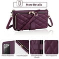 thumbnail image 5 of Furiet Wallet Case for Samsung Galaxy Note 20 5G with Wrist Strap Shoulder Strap Card Slots Zipper Purse Luxury PU Leather Stand Cell Phone Cover for Note20 Notes 20s Twenty Not S20 Women Deep Purple, 5 of 9