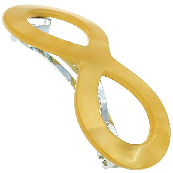 Camila Paris CP3274 French Hair Barrette Clip for Girls, Handmade, Peach, Strong Hold Grip Hair Clips for Women, No Slip and Durable Styling Girls Hair Accessories, Made in France