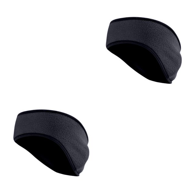 Yuarrent Calentador de orejas de invierno Cómodo a prueba de frío Cubiertas de orejas convenientes Diadema con accesorio de ropa de color Negro 2piezas