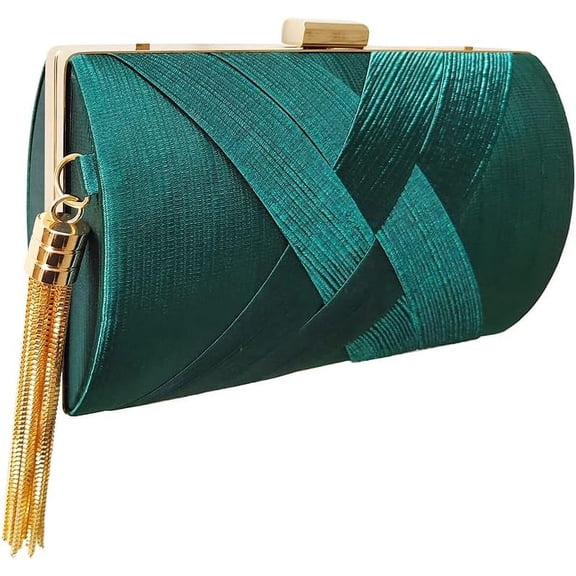 MMYGU Women Clutch Bag Evening Bag with Tassel Pendant Bridal Wedding Purse Ladies Shoulder Bag With Detachable Chain