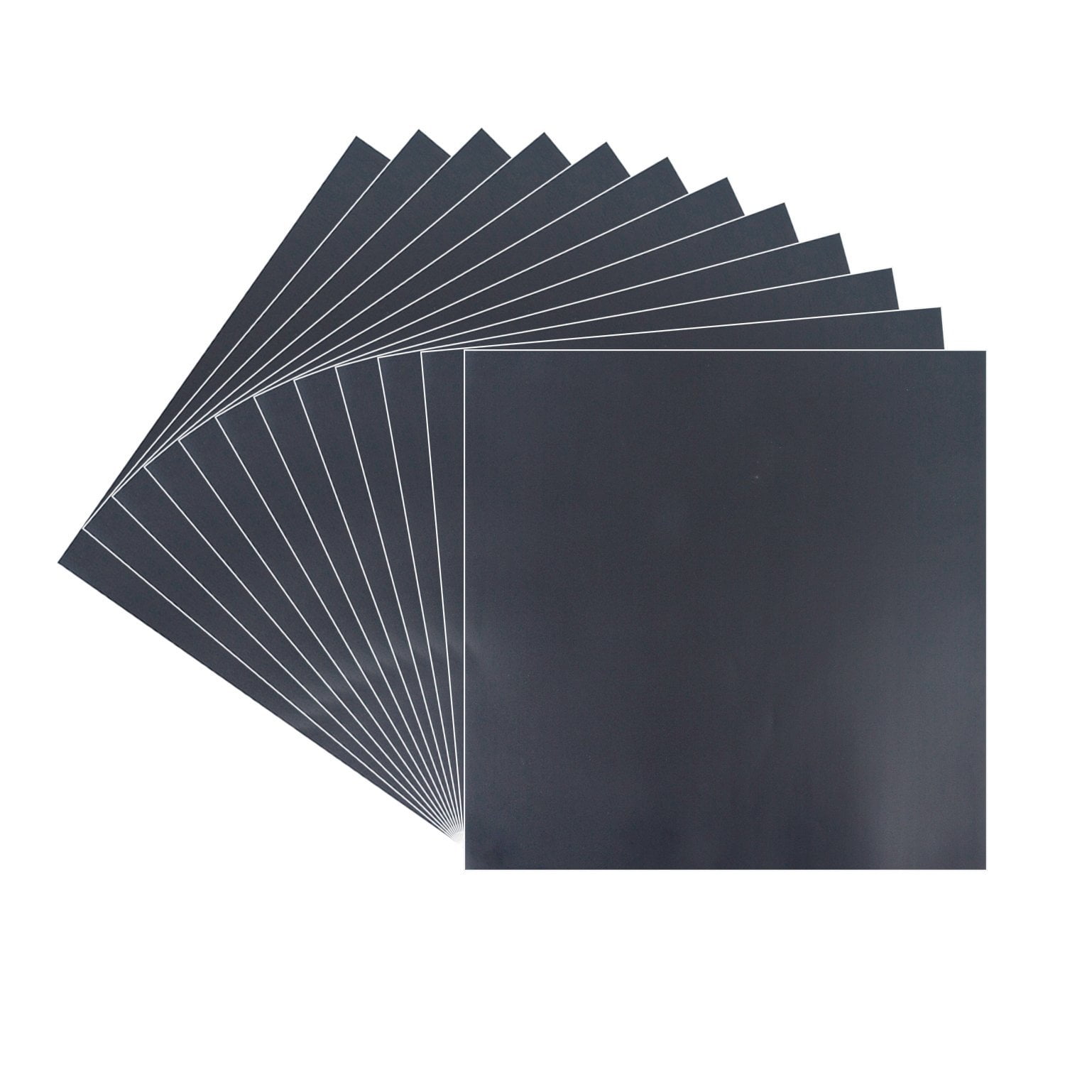 black glossy vinyl sheets 12 pack 12 x 12 permanent adhesive