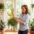 thumbnail image 4 of Handmade Bamboo Woven Orchid Hanging Planter Basket, Bird Nest Style Multi-Purpose Hanger for Indoor Outdoor Garden Decor, Breathable Wall Hanging Pot for Orchids Flowers 17.7Inch, 4 of 4
