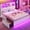 White&Full Size, variant on Twin Gaming Bed Frames with 4 Drawers and Storage Headboard, Faux Leather Upholstered Platform Beds with RGB LED Lights & Charging Station, Esports-Style Twin Bed Frame, Black