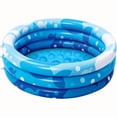 thumbnail image 1 of HLONK 34”x10” Inflatable Kiddie Pool with 3-Ring Safety Design  Blue Geometric Pattern Baby Pool for Kids & Dogs - Portable Summer Backyard Water Play Pit  No Pump Needed  Summer Pool Fun, 1 of 4