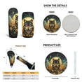 thumbnail image 6 of Yuyamidu Wolf Car Seat Cover Set of 15 Sunflower Car Floor Mats Steering Wheel Cover Seat Belt Cover Cup Mat Gear Shift Knob Cover Handbrake Cover, 6 of 6
