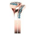 Clara Pucci 18K Rose Gold Round Cut 0.025Ct Simulated Turquoise