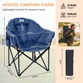 thumbnail image 3 of MOPHOTO Heated Camping Chair with Headrest Pad, Oversized Heated Chair Outdoor Sports, Heated Camp Chair Seat Supports 500 lbs,Heating Folding Chair for Camping，Patio,Picnic, 3 of 8