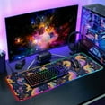 thumbnail image 6 of Large RGB Gaming Mouse Pad Led Glowing Mousepad Non-Slip Rubber Base 13 Light Modes 31.5x11.8 Colorful Seahorse and Leaf, 6 of 6