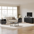 thumbnail image 2 of Aufeile Bedroom Dresser and Nightstand 3 Piece Set, 53" 6 Drawer Wood Dresser & Nightstand Set of 2 with Charging Station, Modern Curved Bedroom Furniture Set, Chest of Drawers, Black, 2 of 11