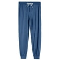 thumbnail image 6 of Domuza Pajama Pants for Men Lightweight Stretch Drawstring Casual Soft Jogger Pj Pants Loose Comfy Lounge Sleepwear with Pockets Dark Blue 3XL, 6 of 9