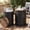 Black, variant on Farmhouse Metal End Table Box Bin Set of 2, Accent Side Table, Rustic Ottoman Seat Stool with Round Wood Lid