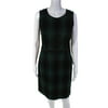DKNY Womens Textured A Line Sleeveless Dress Green Black Size 8