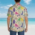 thumbnail image 4 of Honeii Colorful Poodle Dog Print Men’s Hawaiian Shirt,Classic Button-Down Short Sleeve Shirt, for Beach, Vacation, and Outdoor Activities,Medium, 4 of 7
