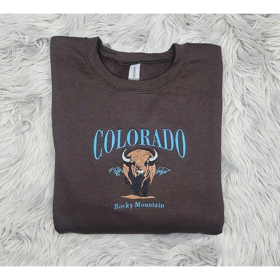 Embroidered Colorado Mountain Sweatshirt