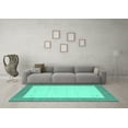 thumbnail image 3 of Ahgly Company Indoor Rectangle Solid Turquoise Blue Modern Area Rugs, 7' x 10', 3 of 4