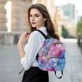 thumbnail image 6 of FORMRS Mini Backpack Purse for Women Travel Daypack Casual Shoulder Bag, Watercolor Blue Marble Pattern, 6 of 7