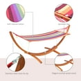 thumbnail image 5 of Outsunny 10' Wood Outdoor Hammock with Stand Rainbow Bed, Heavy Duty Roman Arc Hammock for Single Person for Patio Backyard Balcony, Multi Color, 5 of 9