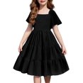 thumbnail image 1 of Vestido Arshiner Summer para niñas de 11 a 12 años, poliéster negro, 1 of 7