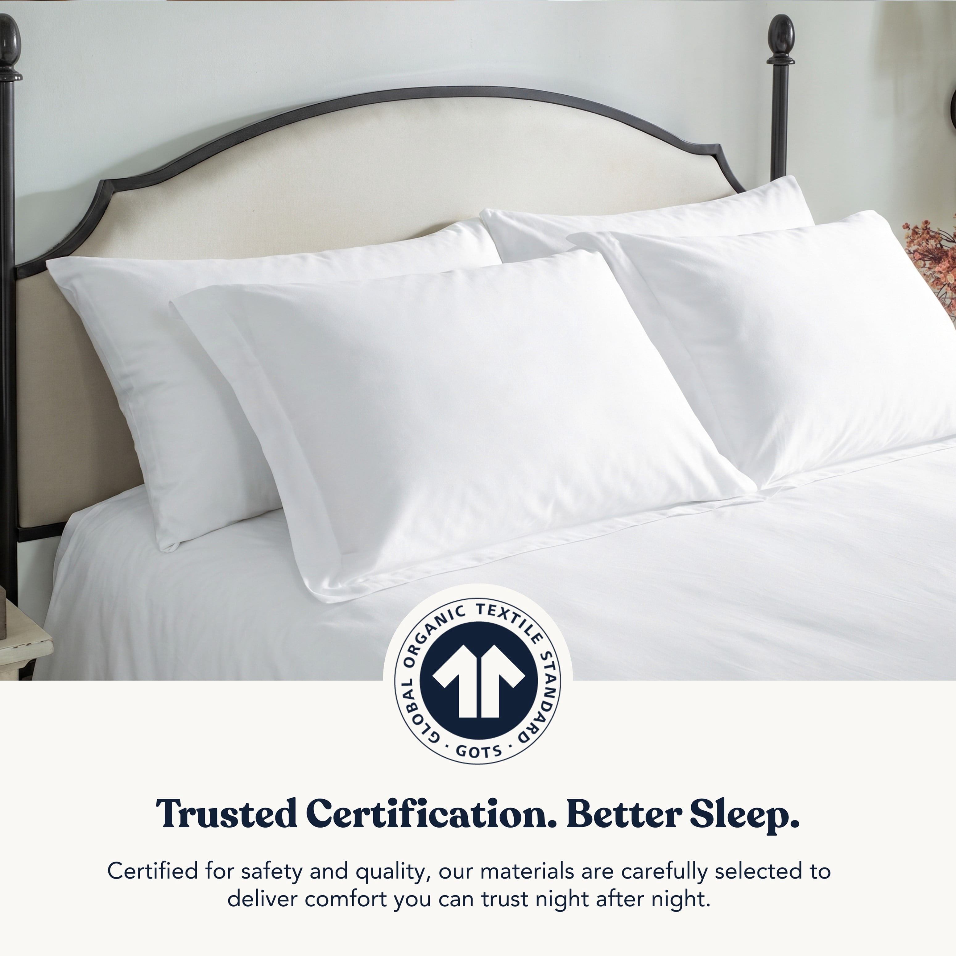 Delara Organic Cotton Percale King Flat Sheet, 400 TC GOTS Certified, Smooth Moisture-Wicking Soft Breathable Bedding, White 108"x105"