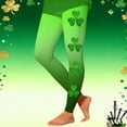 thumbnail image 2 of St. Patrick'S Day Themed Girls' Printed Athletic Leggings Kids Festive Holiday Stretch Pants Clothes, 2 of 5