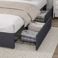 thumbnail image 7 of VECELO Upholstered Platform Bed Frame with 4 Storage Drawers, King Size Bed Frame with Adjustable Headboard, No Box Spring Needed, Black, 7 of 7
