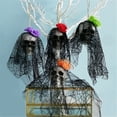 thumbnail image 3 of Red Halloween Skull Hanging Ghost Decor Foam Bleeding Head With Lace Flower For Home Garden Bar Party Red, 3 of 4