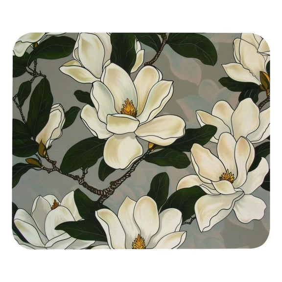 PhooArto Comfortable Mouse Pad Magnolias Flower Pattern Desktop Mousepad , 21 x 25 cm Mouse Mat, Non-Slip Rubber Base, Improves Speed and Precision