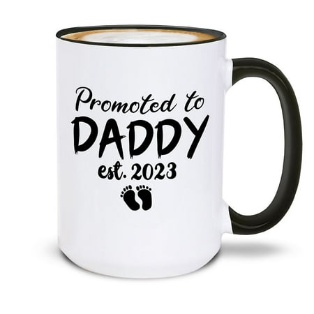 

Shop4Ever Promoted To Daddy Est 2023 Ceramic Coffee Tea Mug Cup 15 oz. Funny Gift for Him New Dad New Daddy Husband