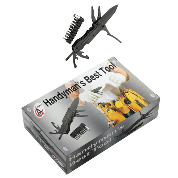 Ascent Handyman's DIY Gift Tool 10 in 1 Multitool Gift Boxed, Handy Knife Pliers Wire Cutter For Camping Fishing Hiking Hunting - Gift Idea for Family, Father, Men, Boyfriend, Women