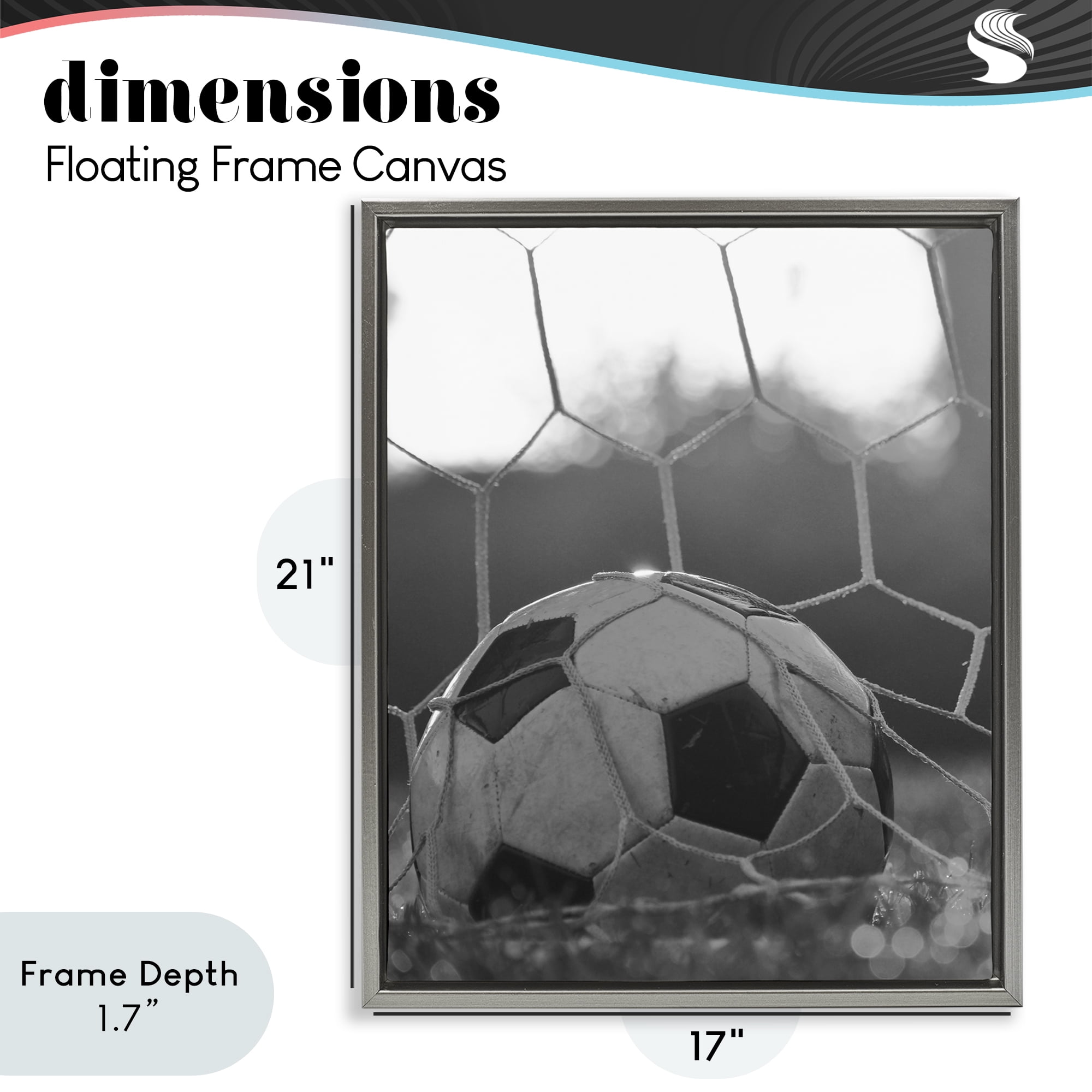 Stupell Industries Soccer Goal Score Gray Framed Floater Canvas Wall Art, design by Marcus Prime