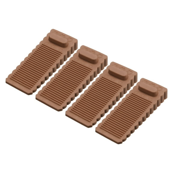 4 Pcs Door Stoppers for Bottom of Door, 1.57 Inch, Coffee
