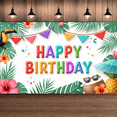 thumbnail image 6 of Colorful Theme Happy Birthday Banner Decorative Design Tropical Style Party Decoration Event Backdrop for Birthday Celebration Kids Party Indoor Deco, 6 of 7