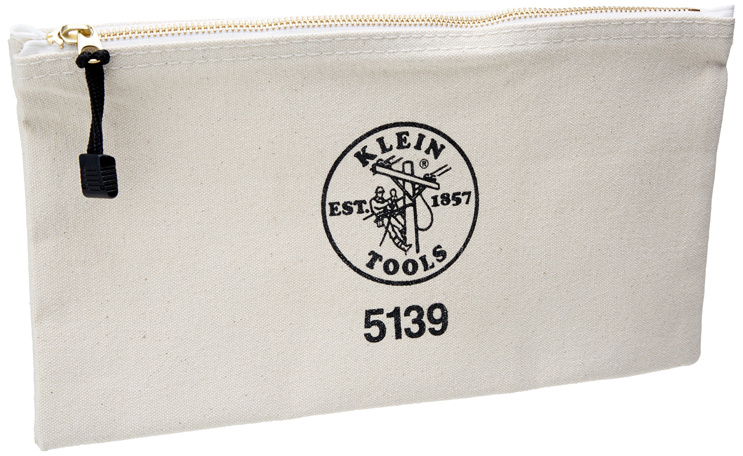 Klein Tools 5139 Canvas Zipper Bag, White