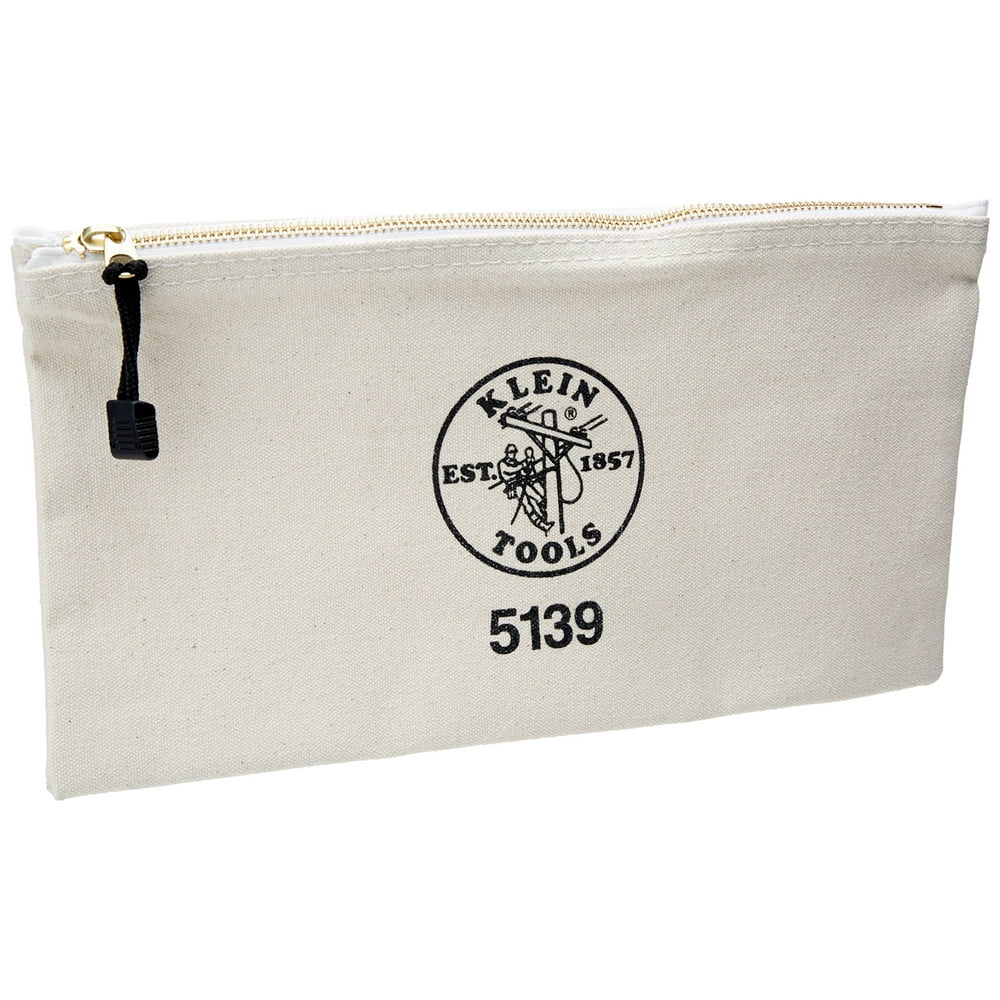Klein Tools 5139 Canvas Zipper Bag, White