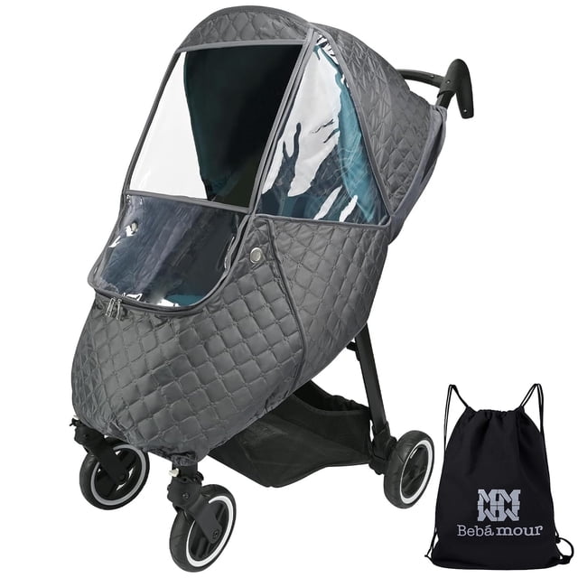 Funda impermeable para cochecito Bebamour Universal, impermeable, gris oscuro