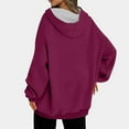 thumbnail image 4 of Cmfcve Women's Fashion Hoodies & Sweatshirts Casual Solid Color Long Sleeve Hooded Sweatshirt Crew neck Pullover Fall Workout Top Blouse with Pocket, 4 of 6