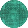 thumbnail image 1 of Ahgly Company Indoor Round Oriental Turquoise Blue Industrial Area Rugs, 4' Round, 1 of 4