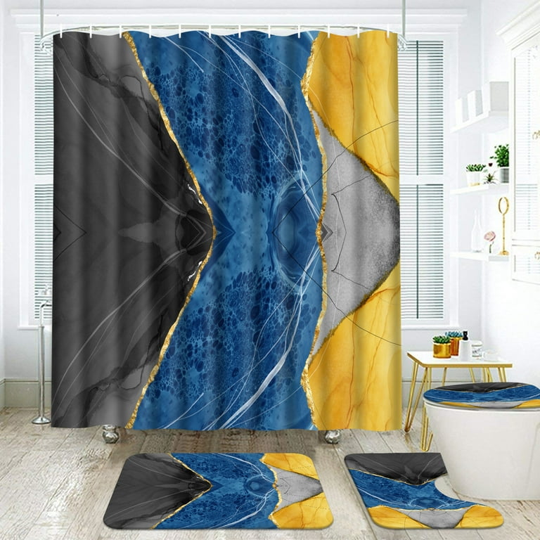 Printed Polyester Waterproof Shower Curtain Floor Mat Rug Small