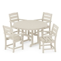 POLYWOOD Lakeside Sand 5 Piece Round Arm Chair Dining Set