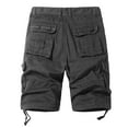 thumbnail image 3 of HCNTES Mens Shorts Cargo Elastic Waist Bermuda Shorts Summer Casual Loose Fit Multi Pockets Outdoor Jogger Short Cargos(Grey,3XL), 3 of 4