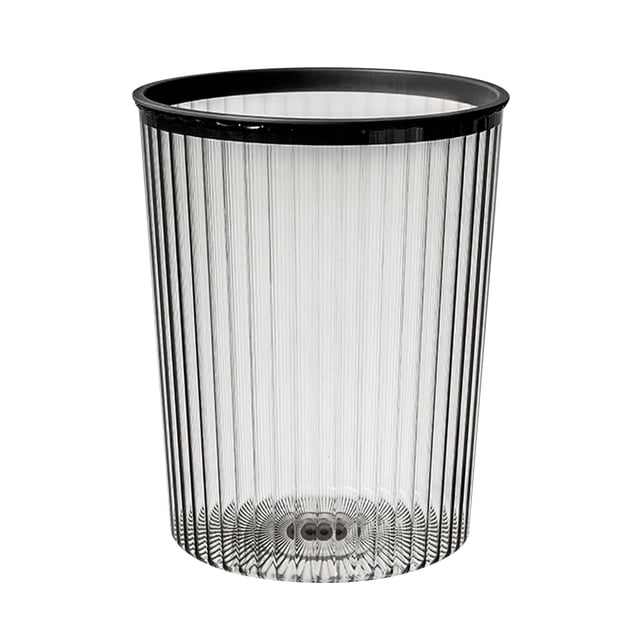 Cubo de basura transparente con anillo superior, tapa fácil de colocar, cubo de basura de gran capacidad para el hogar, color negro