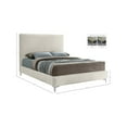 thumbnail image 3 of Meridian Furniture Geri Full Fabric Platform Bed with Gold & Chrome Legs, Cream Velvet, 3 of 15