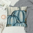 thumbnail image 2 of PHYHOO It's Fall Y'all White Blue Pumpkin Decorative Throw Pillow Cover , Autumn Polka Dots Stripes Porch Outdoor Home Decor, Teal Farmhouse Seasonal Couch Cushion Case, 2 of 5