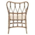 thumbnail image 4 of Lattice Design Wooden Arm Chair with Rattan Binding, Brown- Saltoro Sherpi, 4 of 5
